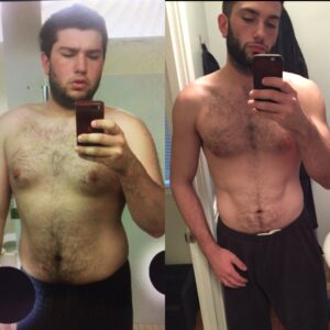 Body composition analysis results visualized showing decreased body fat percentage and increased lean muscle mass.