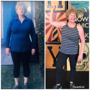 Client results from the Total Body Recomposition program showing significant fat loss and muscle definition.